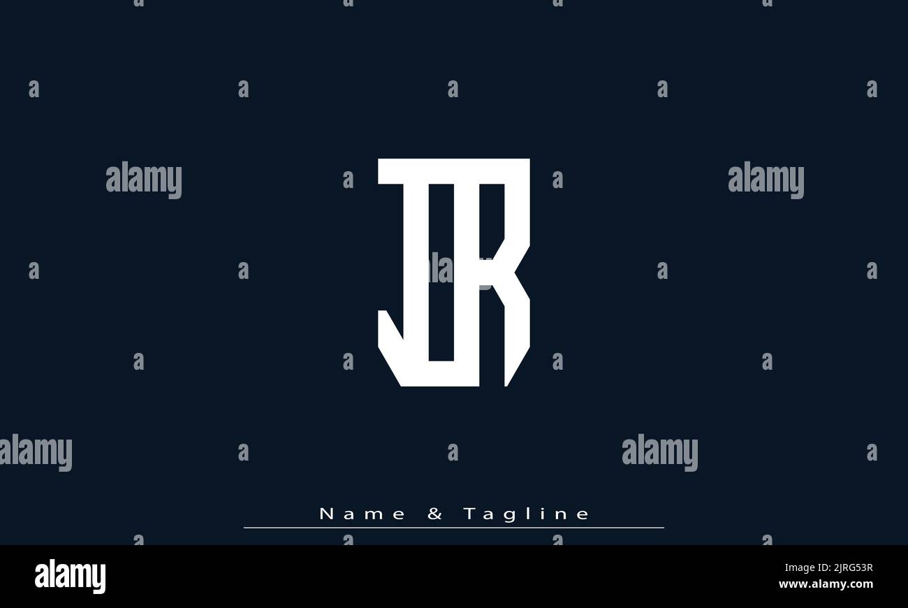 Lettere alfabetiche iniziali Monogramma logo IR , RI Illustrazione Vettoriale