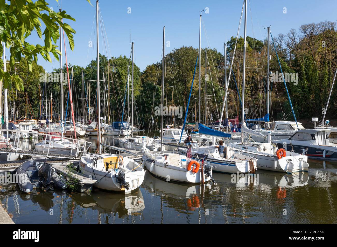 Porto di la Roche Bernard, barche a vela e yacht, Bretagna Francia Foto Stock