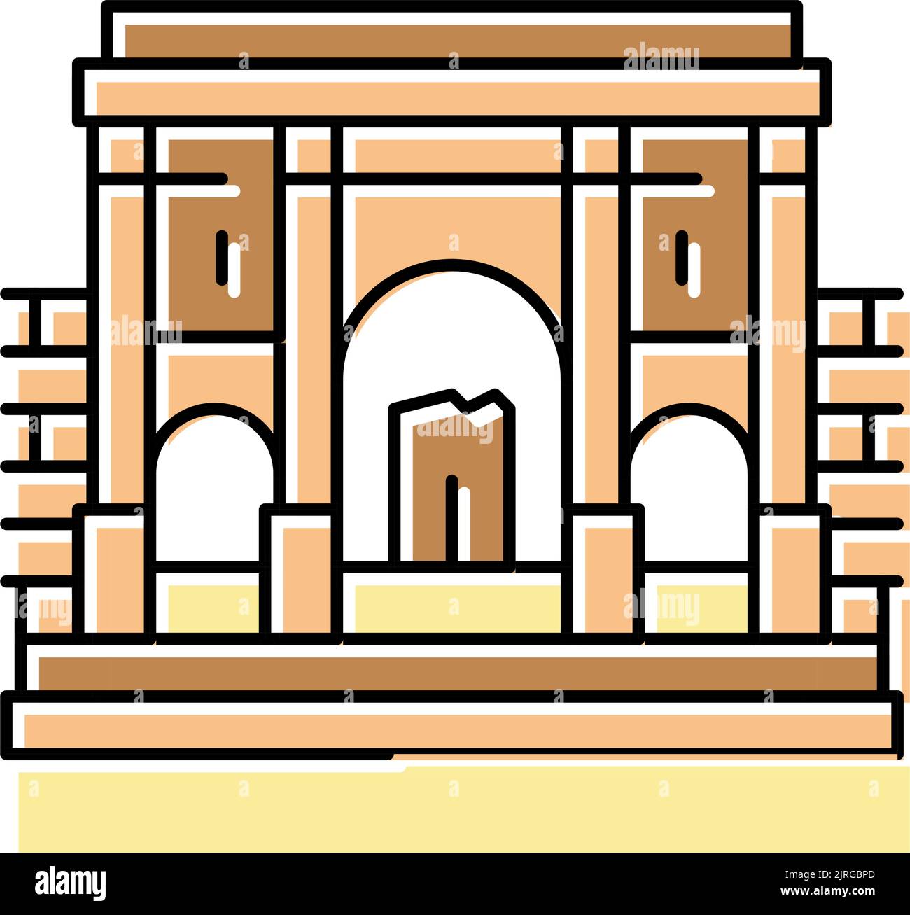 cartagine edificio storico colore icona vettore illustrazione Illustrazione Vettoriale