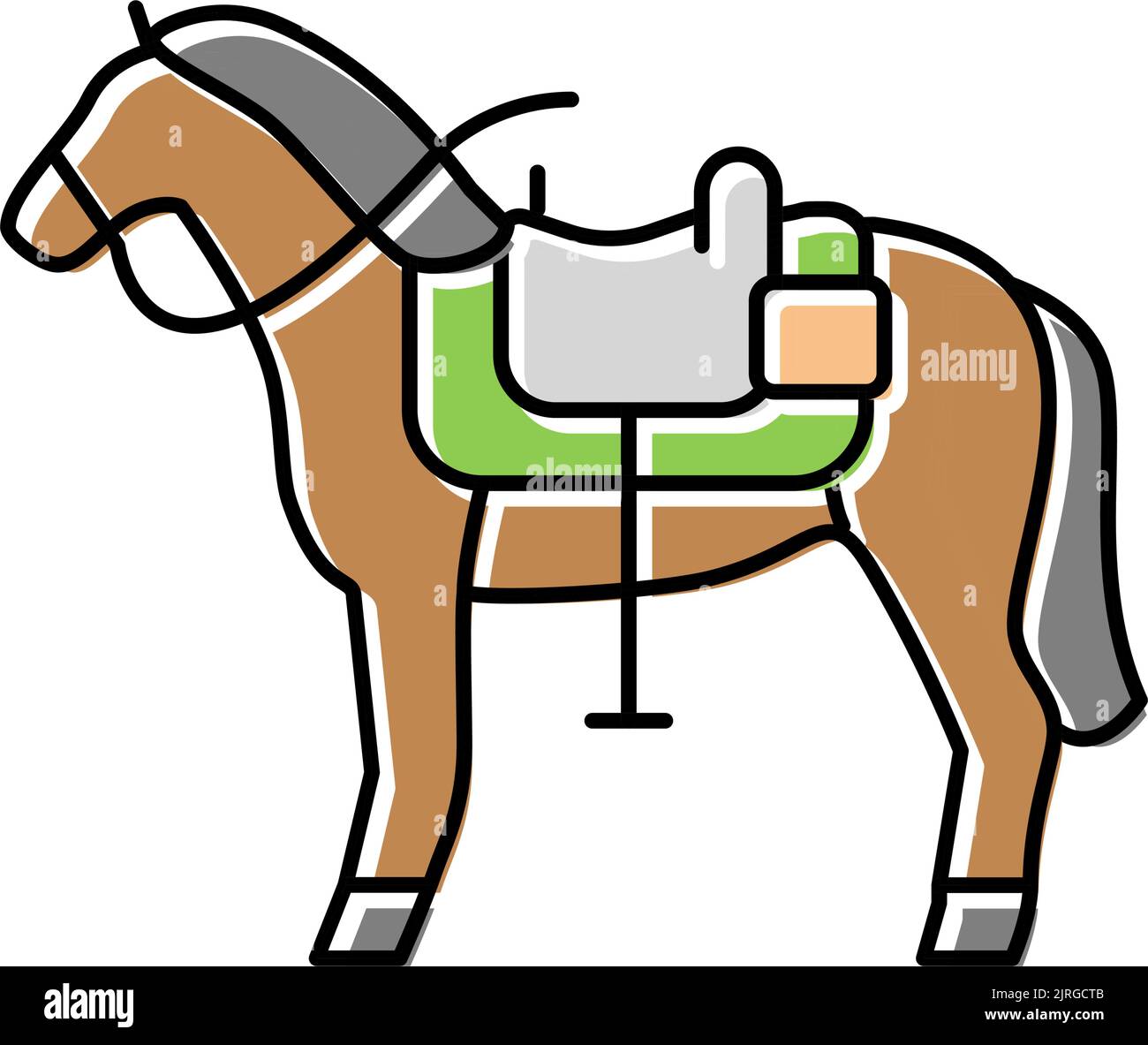immagine vettoriale dell'icona del colore dell'animale cavallo Illustrazione Vettoriale