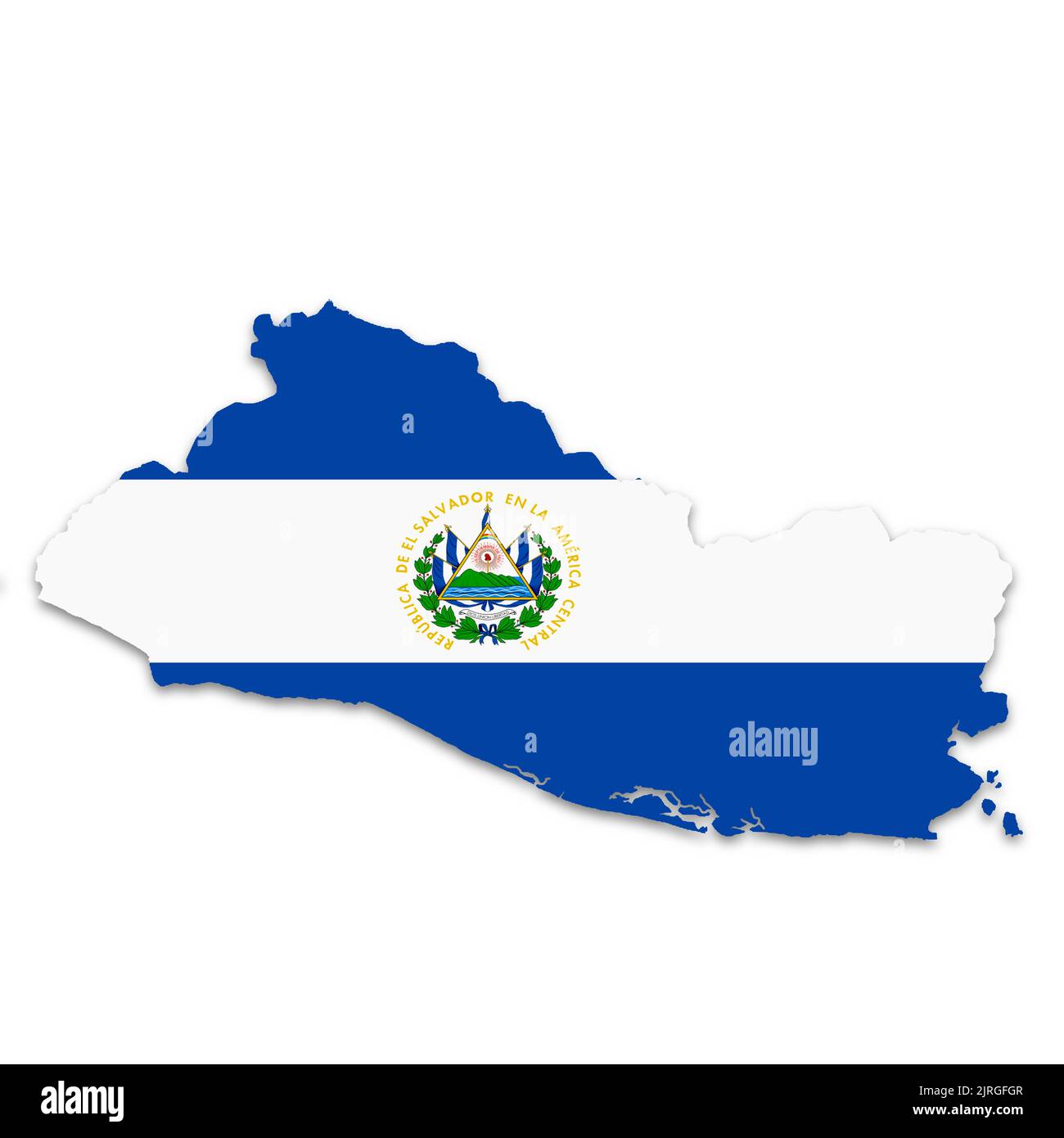 Mappa El Salvador con tracciato di ritaglio per rimuovere l'immagine 3D dell'ombra Foto Stock