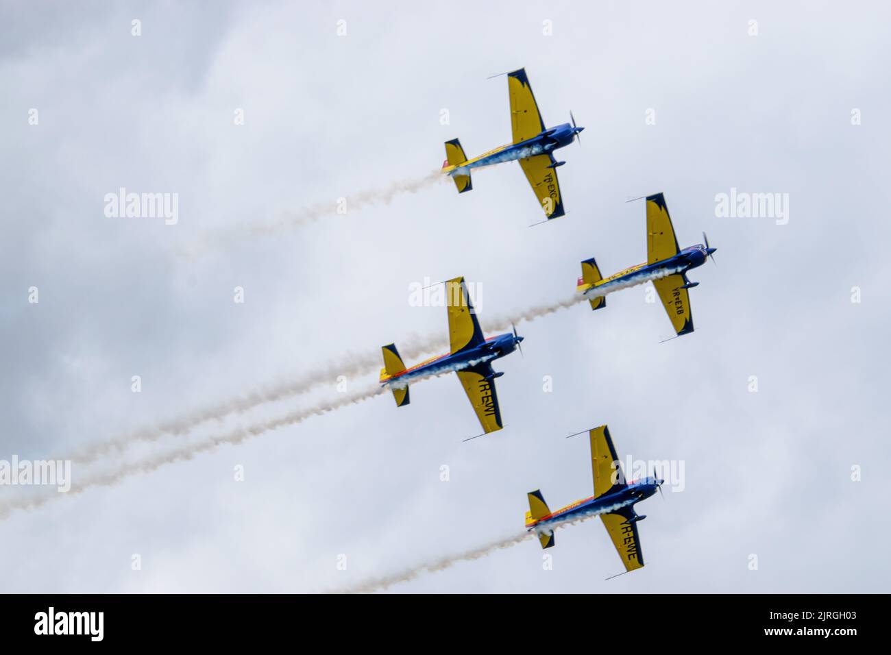 Uno spettacolo di aeroplani al festival aeronautico Hangariada di Iasi Foto Stock