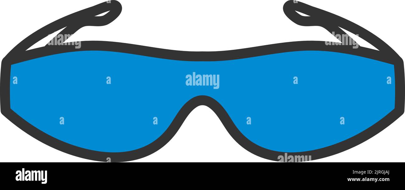 Icona occhiali da sole Poker. Contorno grassetto modificabile con disegno riempimento colore. Illustrazione vettoriale. Illustrazione Vettoriale