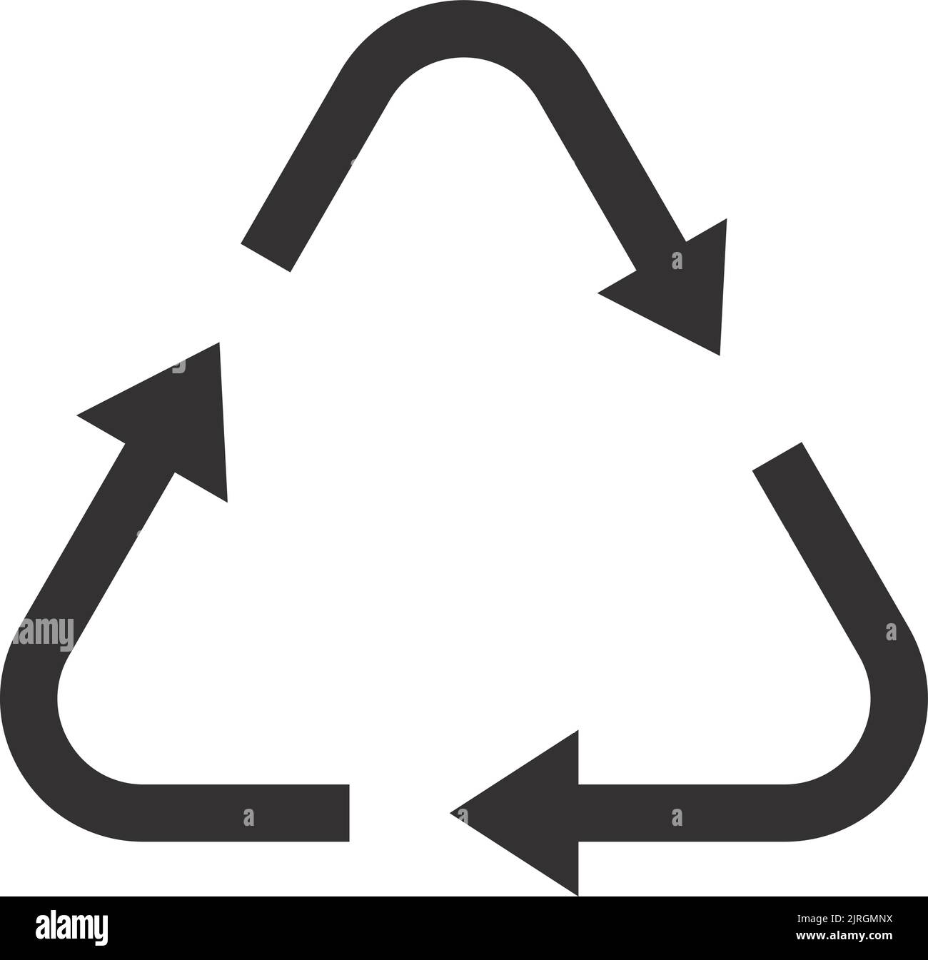 Segnale ECO. Icona nera del triangolo freccia. Ambiente di sicurezza Illustrazione Vettoriale