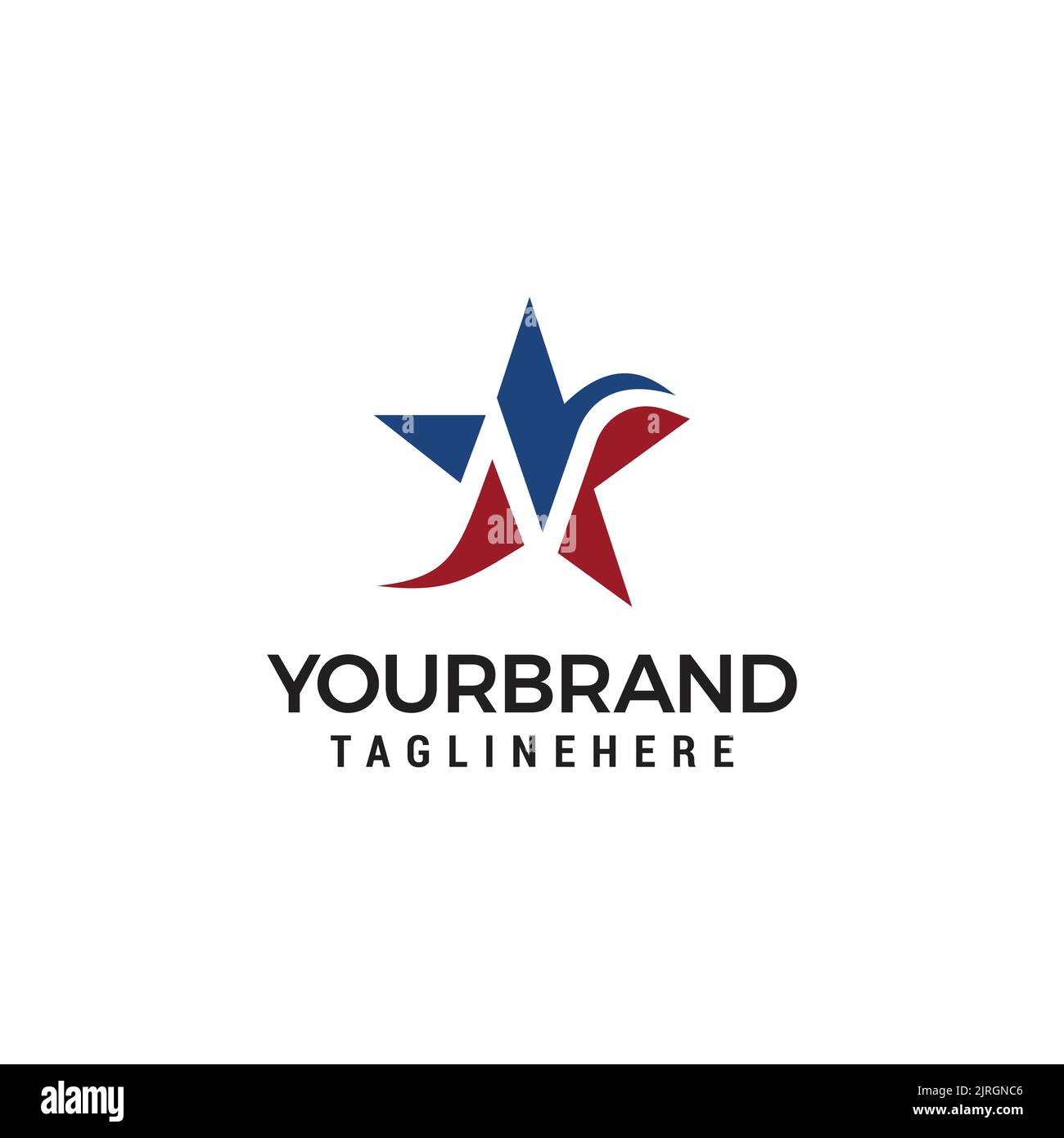 Modello di logo vettoriale a forma di stella tagliata con la lettera N all'interno di un elemento di design o di un'icona. Illustrazione Vettoriale