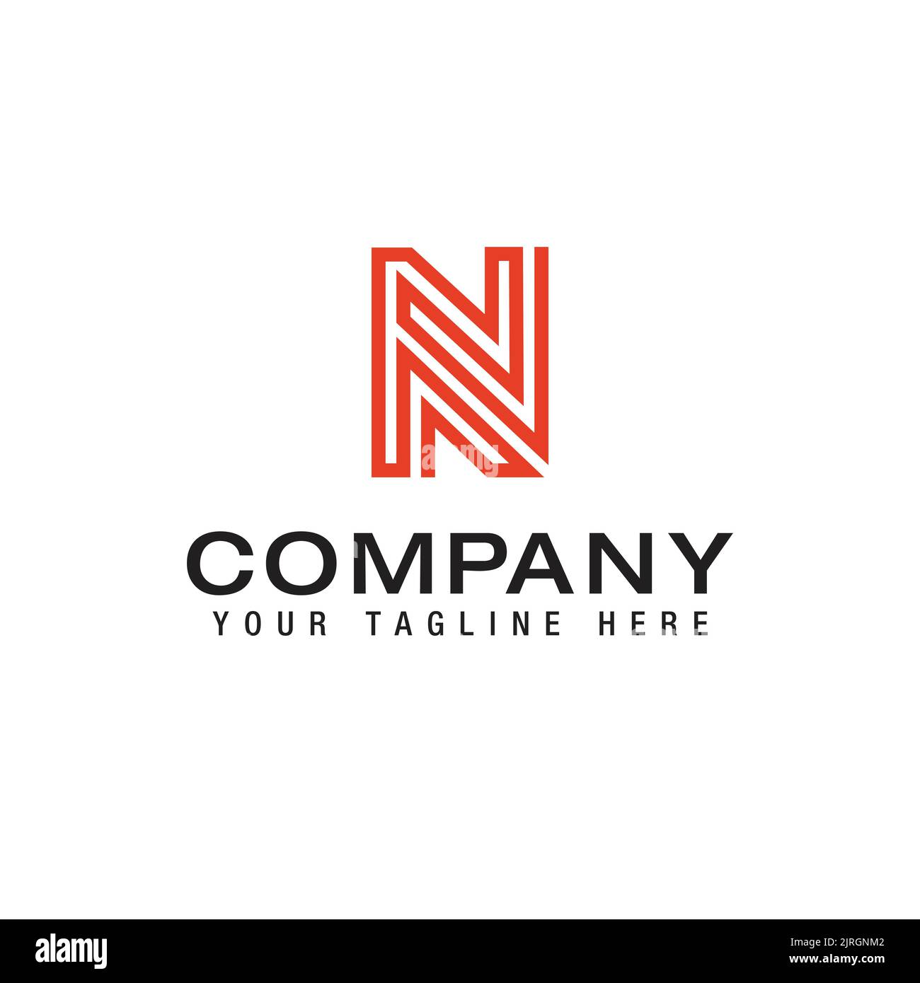 N disegno del logo geometria linea simbolo disegno del logo piatto Illustrazione Vettoriale