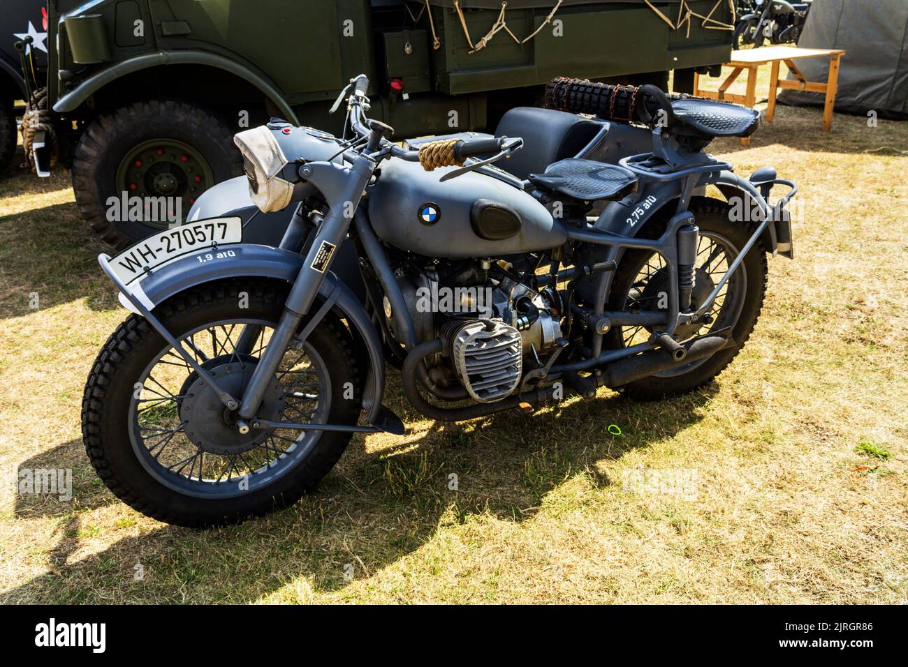 BMW moto militare. Lytham 1940's Weekend 2022. Foto Stock