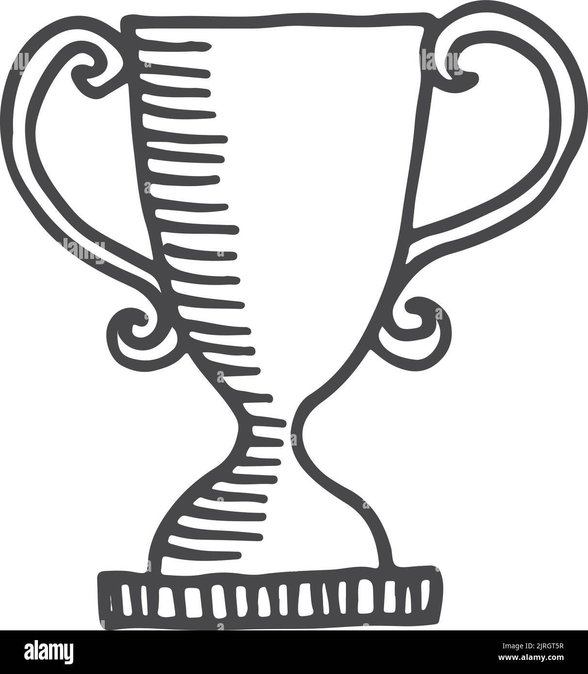 Tazza premio doodle. Simbolo del campione. Segno del vincitore Illustrazione Vettoriale
