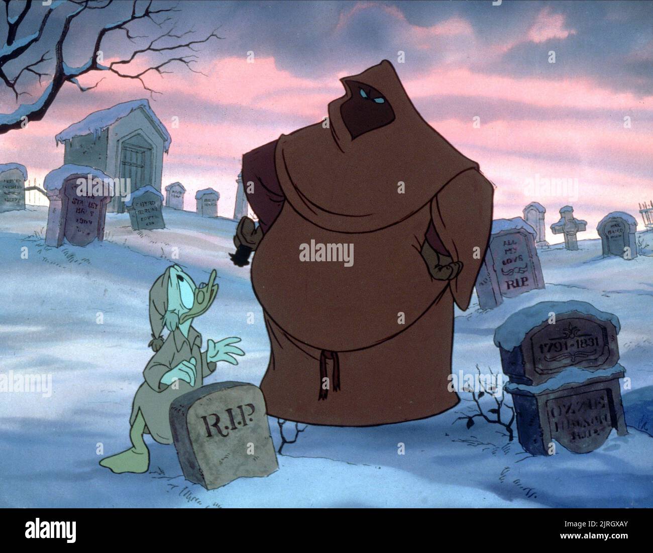 SCROOGE MCDUCK, il fantasma del natale futuro, MICKEY'S CHRISTMAS CAROL, 1983 Foto Stock