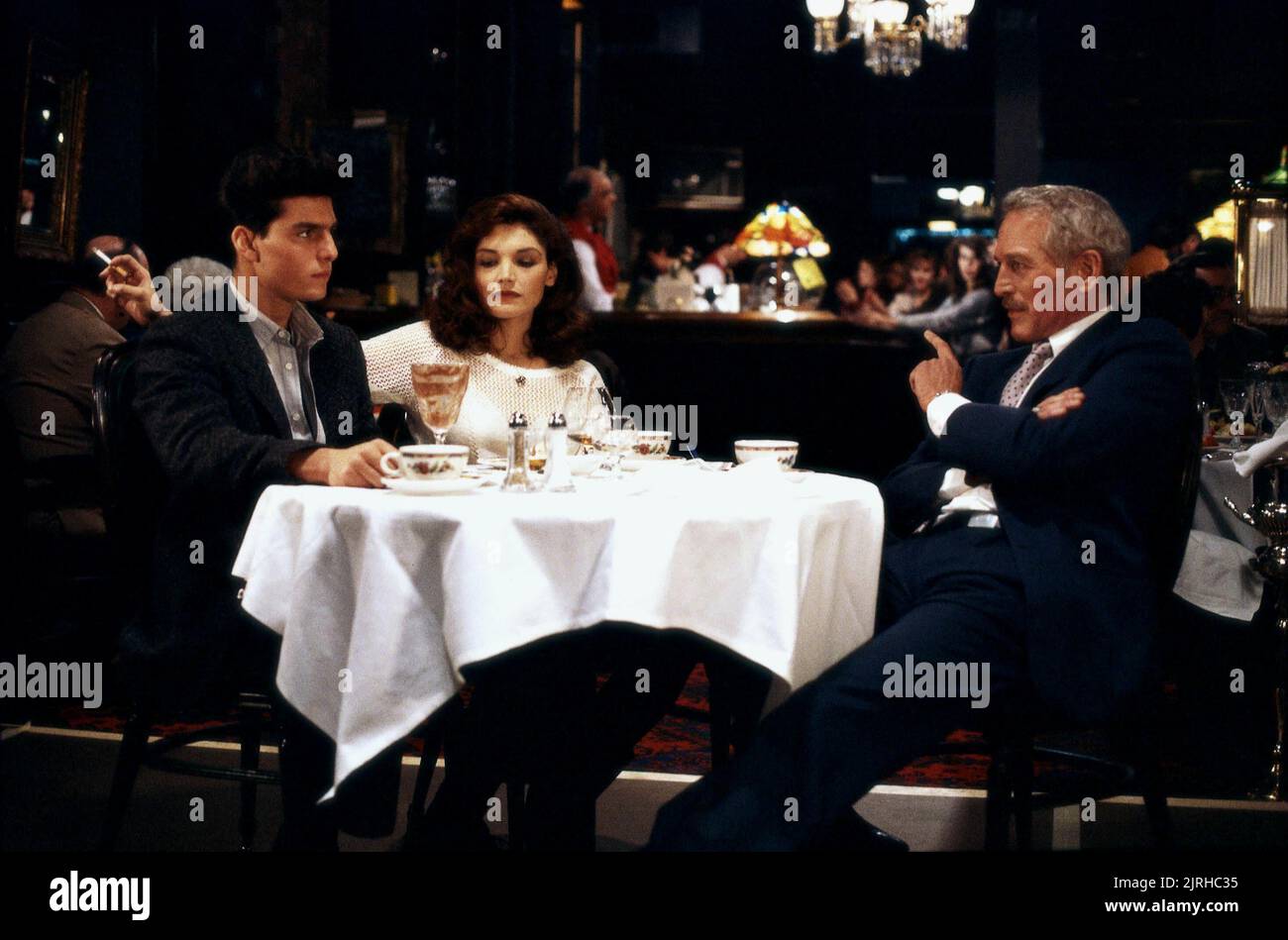 TOM CRUISE, Mary Elizabeth Mastrantonio, Paul Newman, il colore dei soldi, 1986 Foto Stock