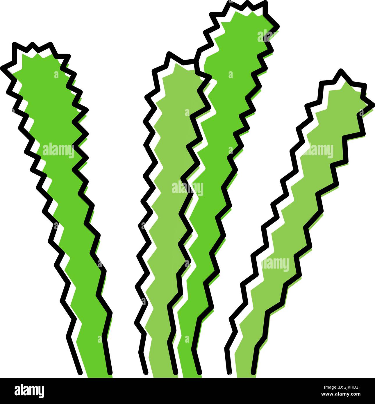 elodea densa colore icona illustrazione vettore Illustrazione Vettoriale