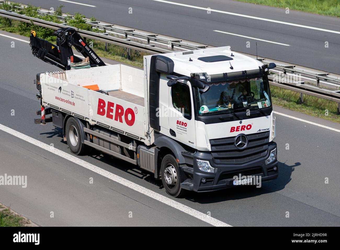BERO Mercedes-Benz Actros camion in autostrada Foto Stock