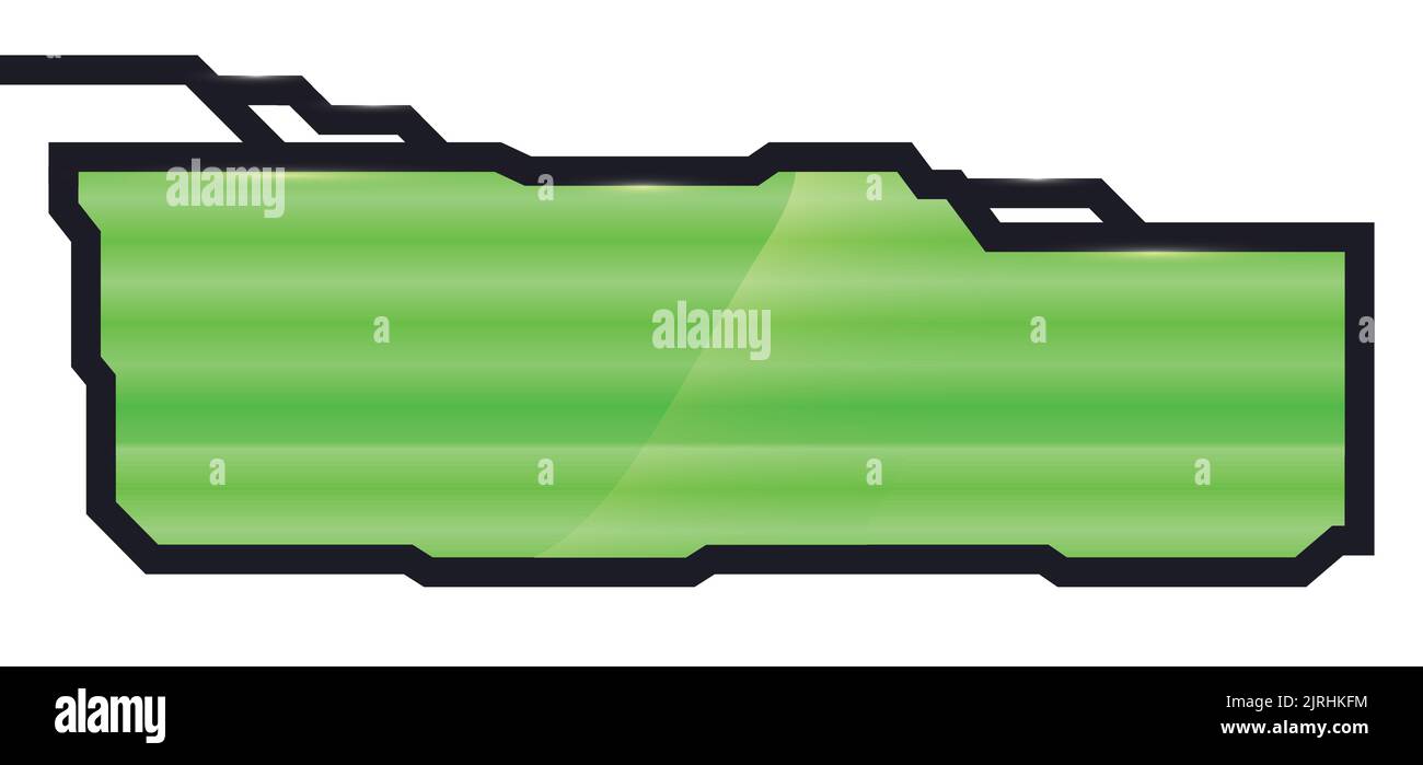 Modello di forma irregolare con cornice in grassetto e colore verde con effetto gradiente. Illustrazione Vettoriale