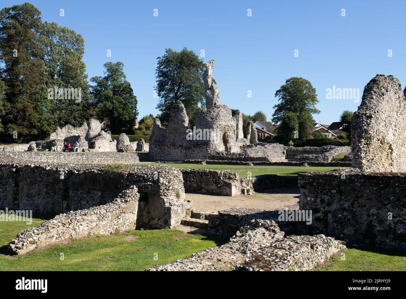 Le rovine di casa monastica a Priorato di nostra Signora di Thetford, Norfolk Foto Stock