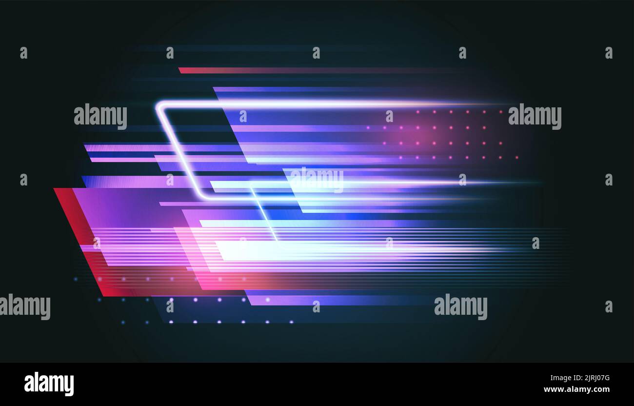 Sfondo del vettore di movimento della linea di velocità. Texture sportiva dinamica al neon blu. Illustrazione del design del flusso tecnologico. Foto Stock