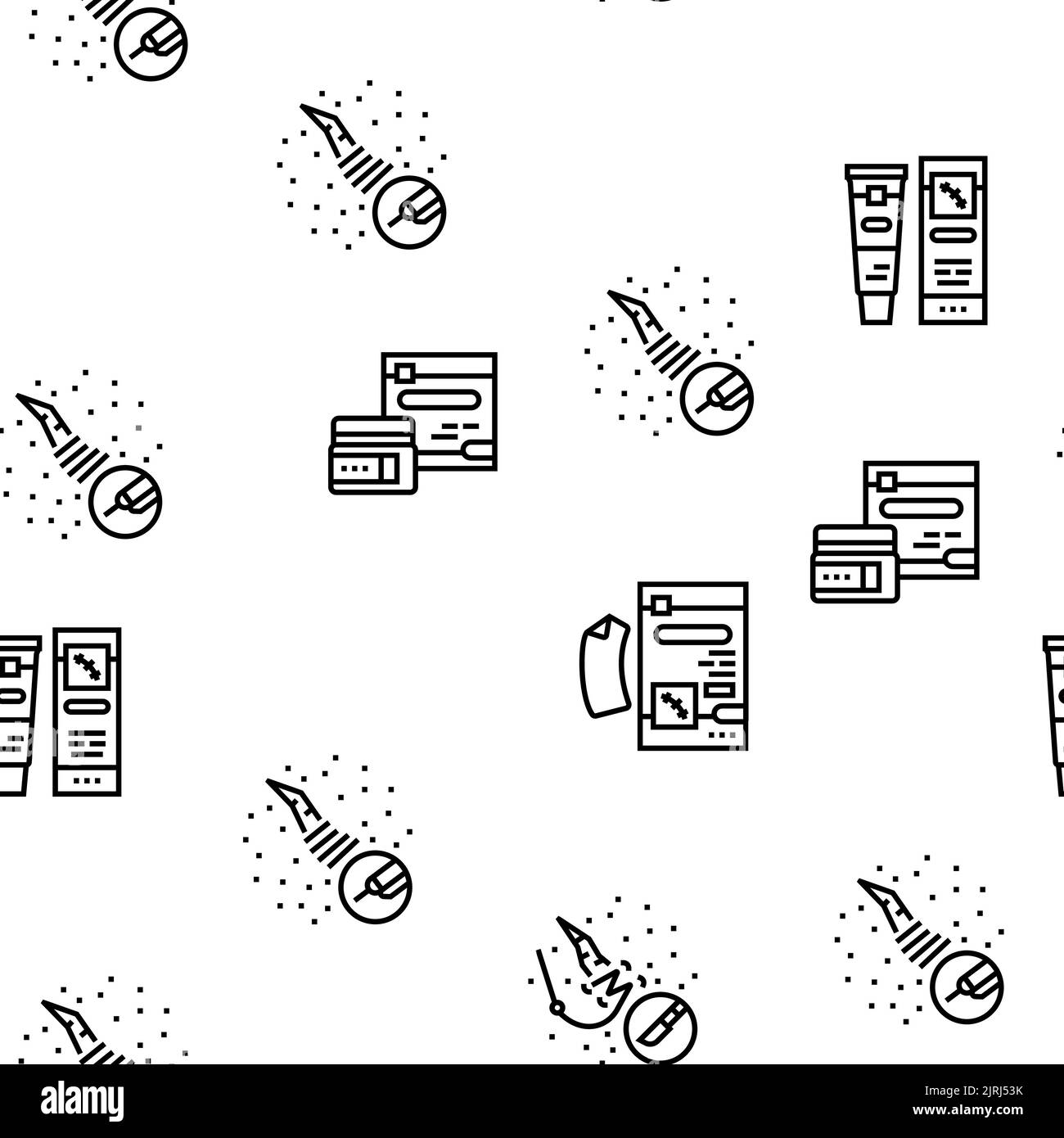 Cicatrice dopo trauma o pattern senza giunture vettoriale di chirurgia Illustrazione Vettoriale