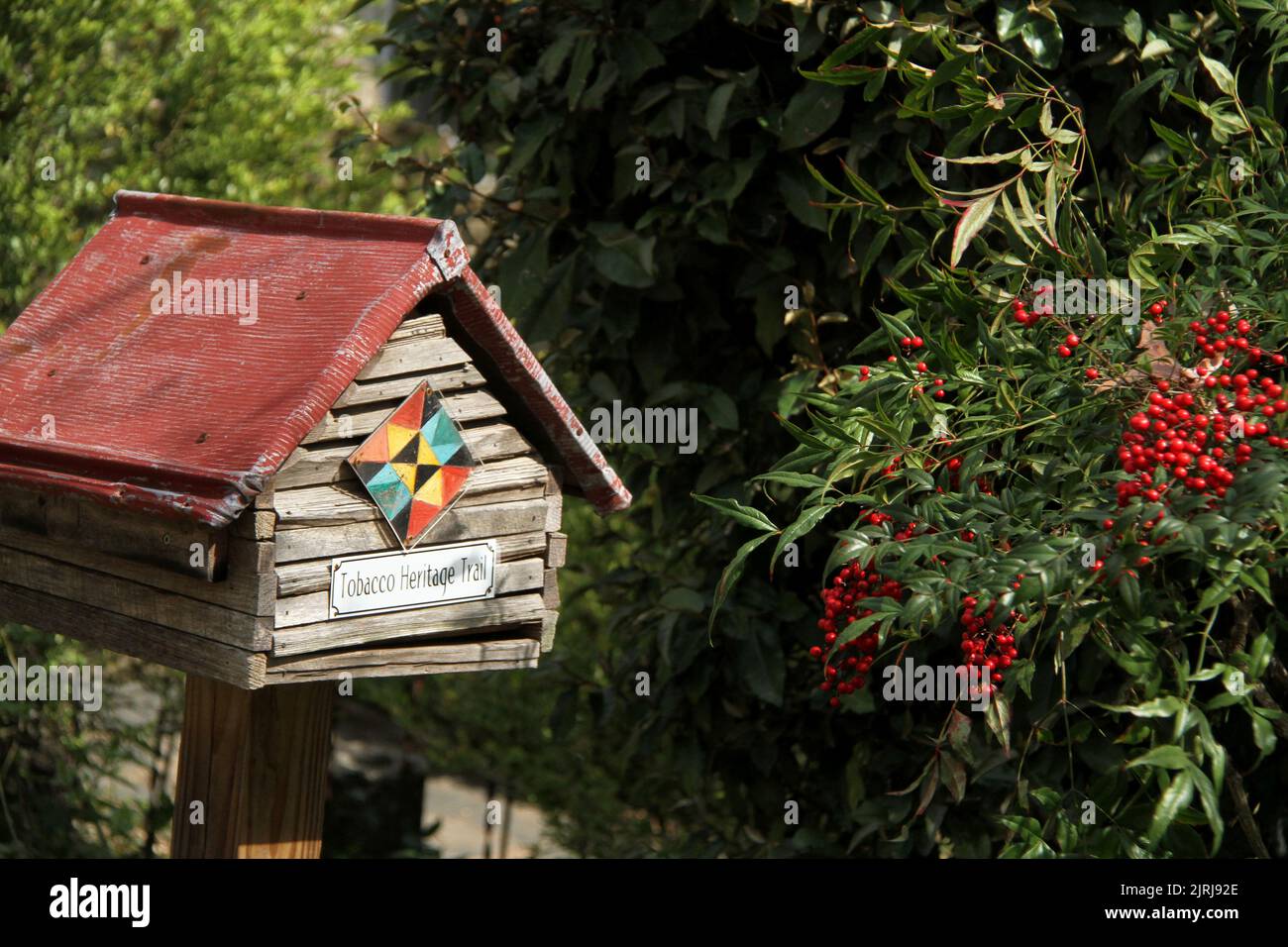 Segui le indicazioni per il "Tobacco Heritage Trail" a Chase City, Virginia, USA Foto Stock