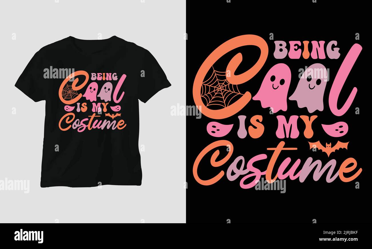 Carino giorno di Halloween Speciale T-shirt grafica con "Halloween" disegno vettore Grafica T-shirt, mag, adesivo, tappetino da parete, ecc Design Vector Graphic Illustrazione Vettoriale