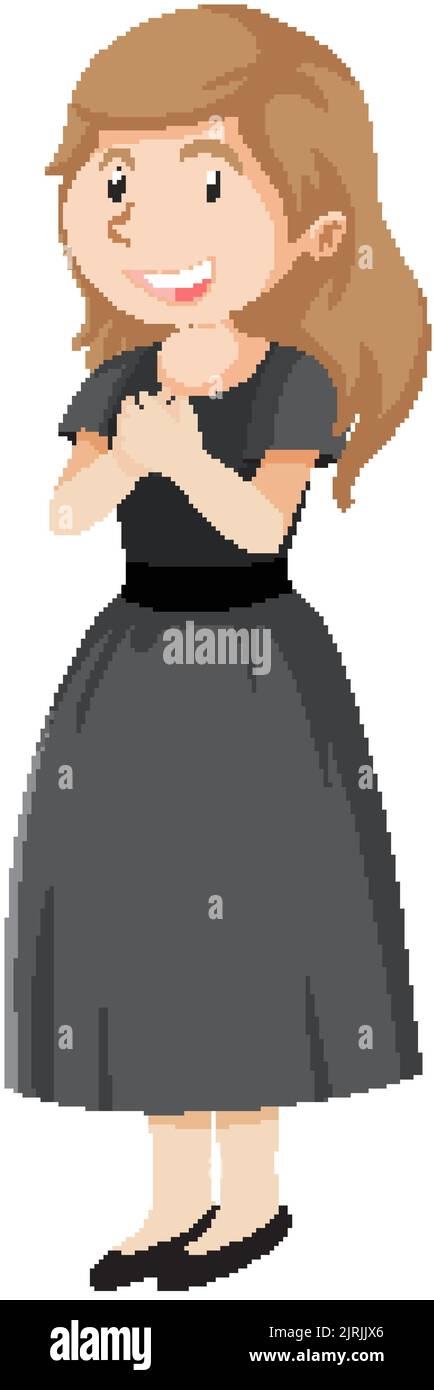 Illustrazione di un personaggio fumetto della cantante femminile Illustrazione Vettoriale