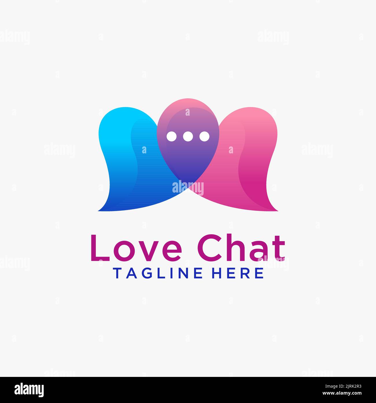 Love chat logo design Illustrazione Vettoriale