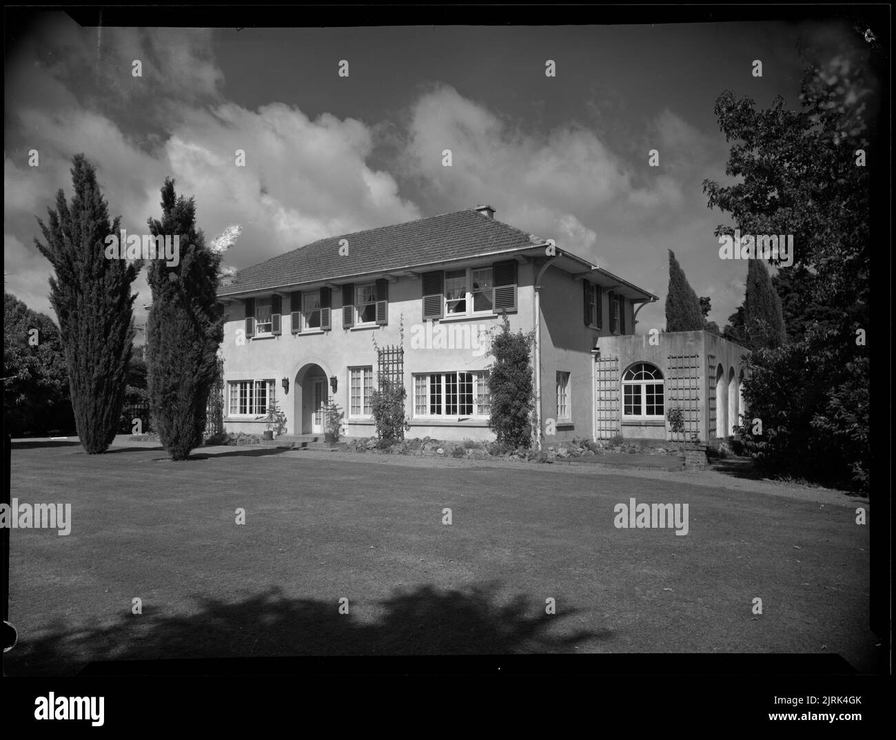 Sig.ra Blakely's House, Golf Road, gennaio 1953, Nuova Zelanda, dal sig. J.W. Chapman-Taylor. Foto Stock