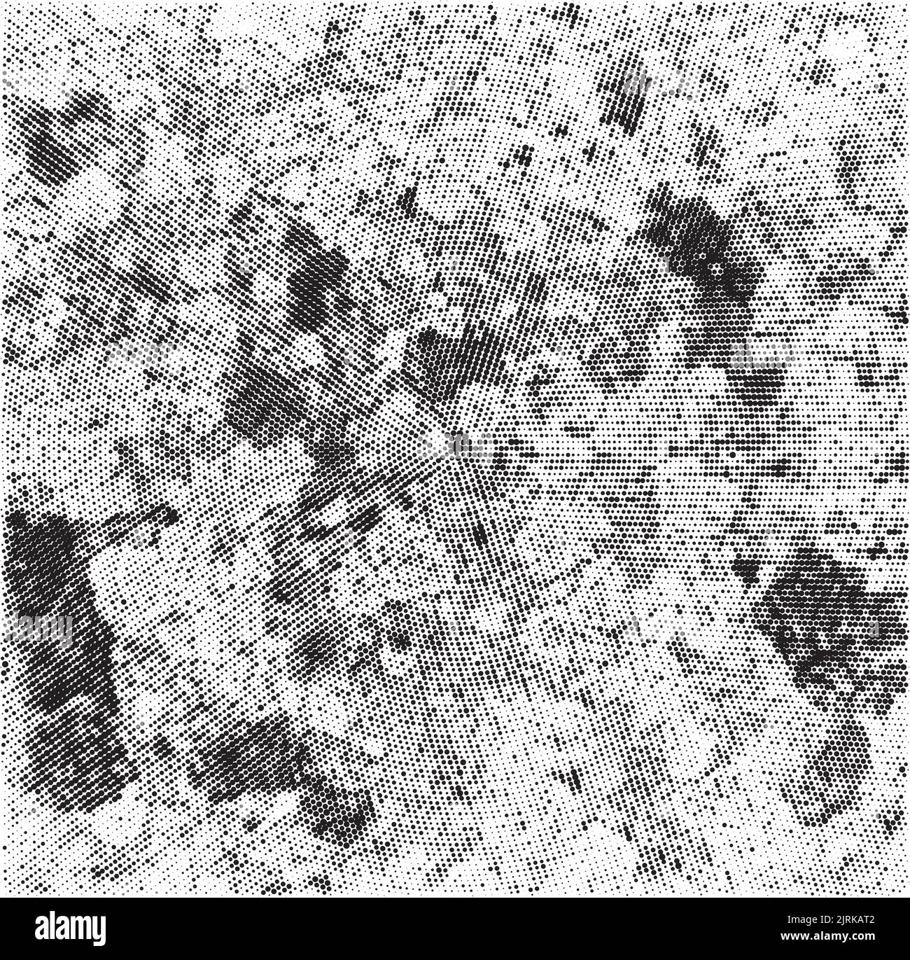 Sfondo vettoriale grunge punteggiato a mezzitoni. Vecchio muro urbano sbucciato Illustrazione Vettoriale