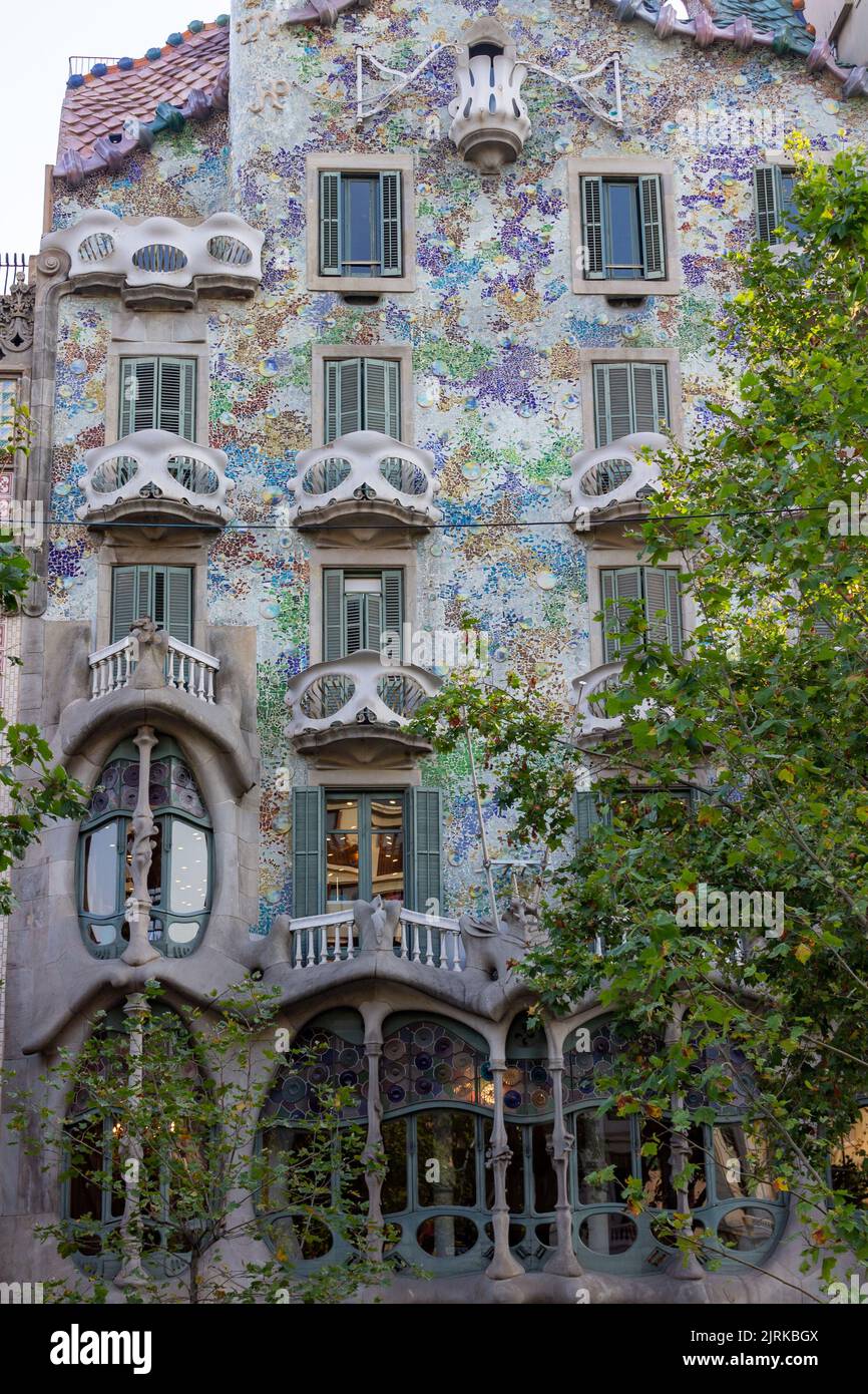 Una facciata della famosa Casa Batllo Foto Stock