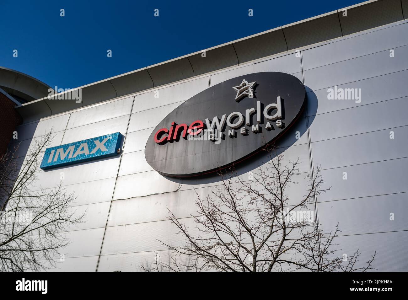 Ipswich Suffolk UK Febbraio 25 2022: La popolare catena cinematografica Cineworld. È la seconda catena cinematografica più grande del mondo e ha 790 siti Foto Stock