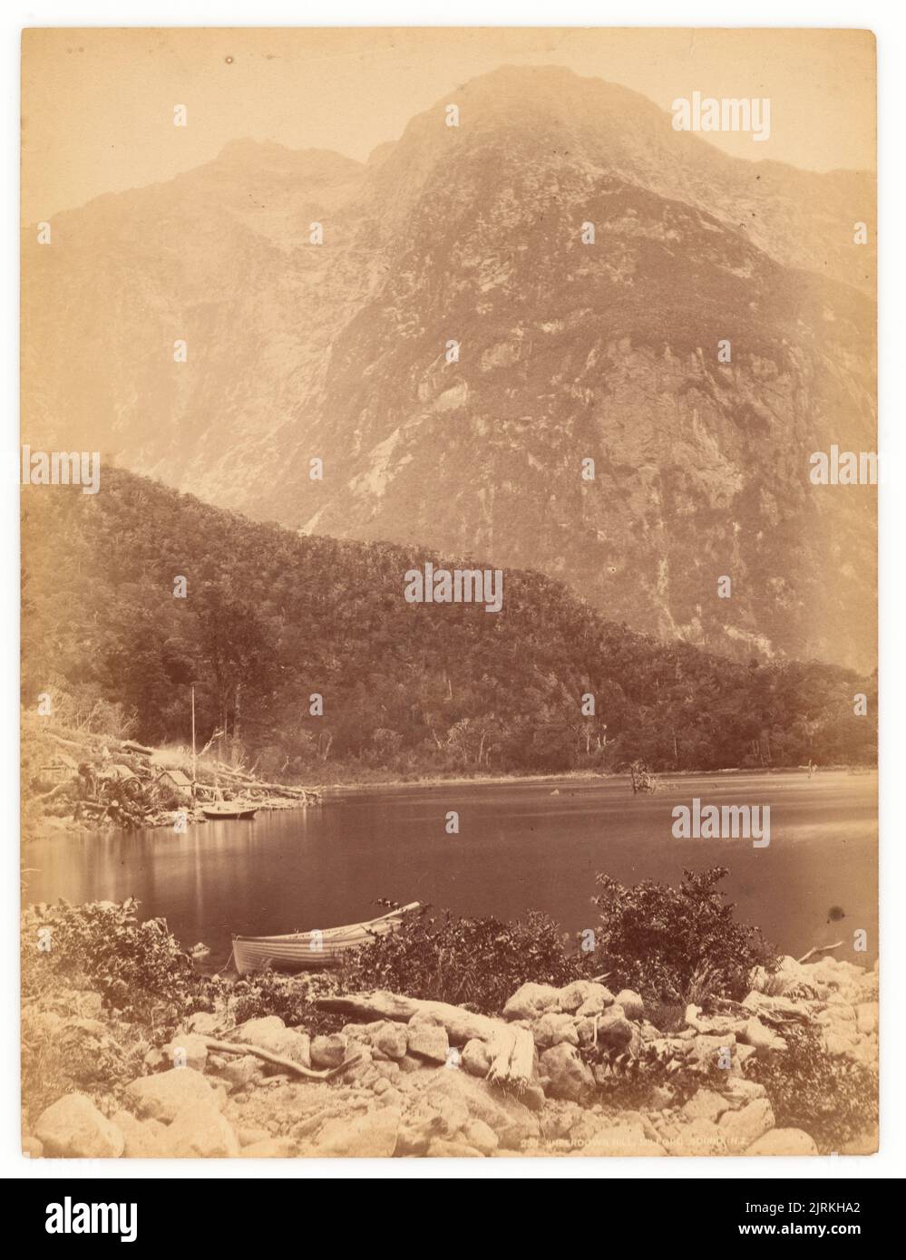 Sheerdown Hill, Milford Sound, 1883, Parco Nazionale di Fiordland, di William Hart, HART, Campbell & Co Foto Stock