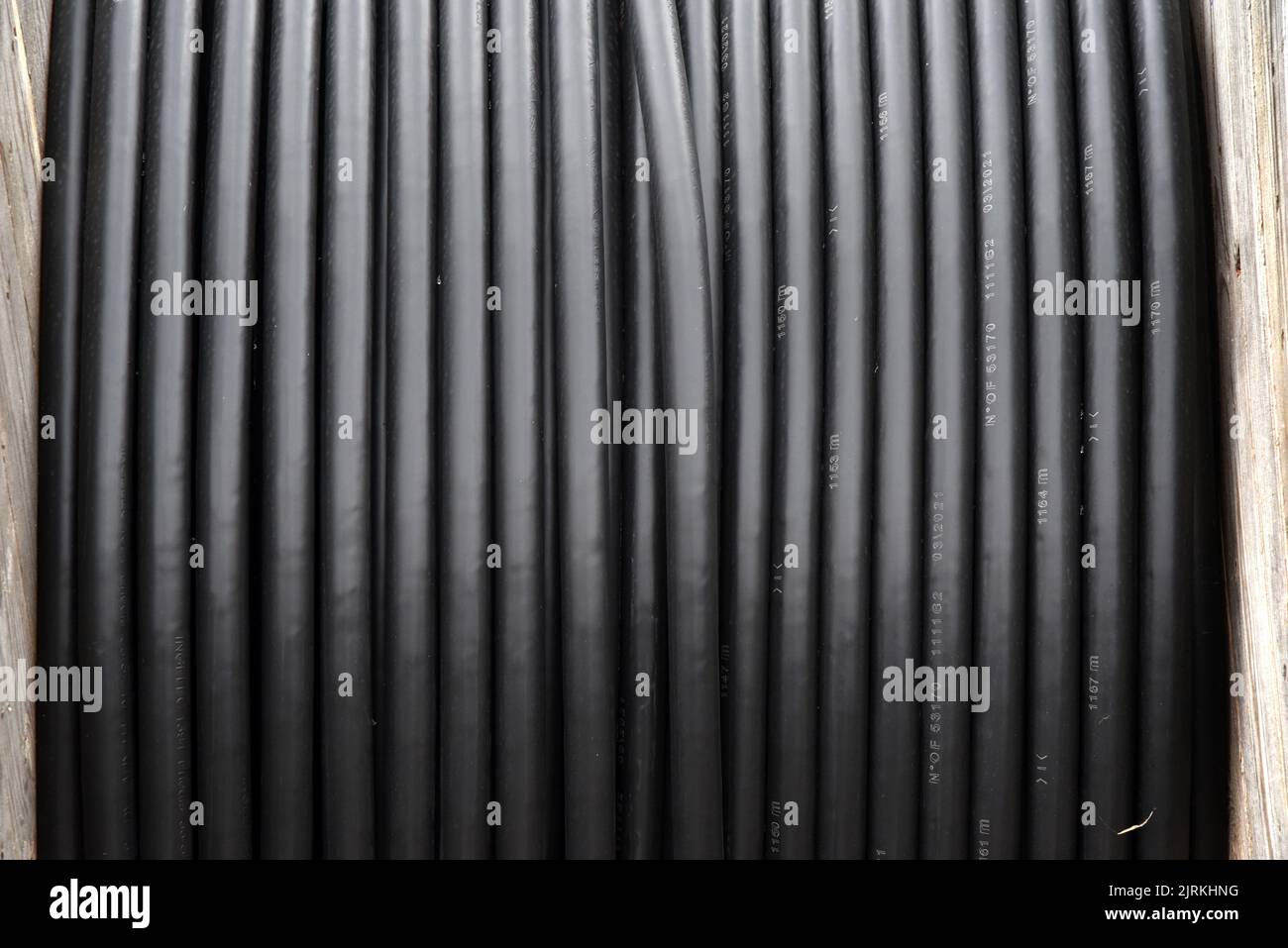 Dettaglio di un cavo in fibra ottica Foto Stock