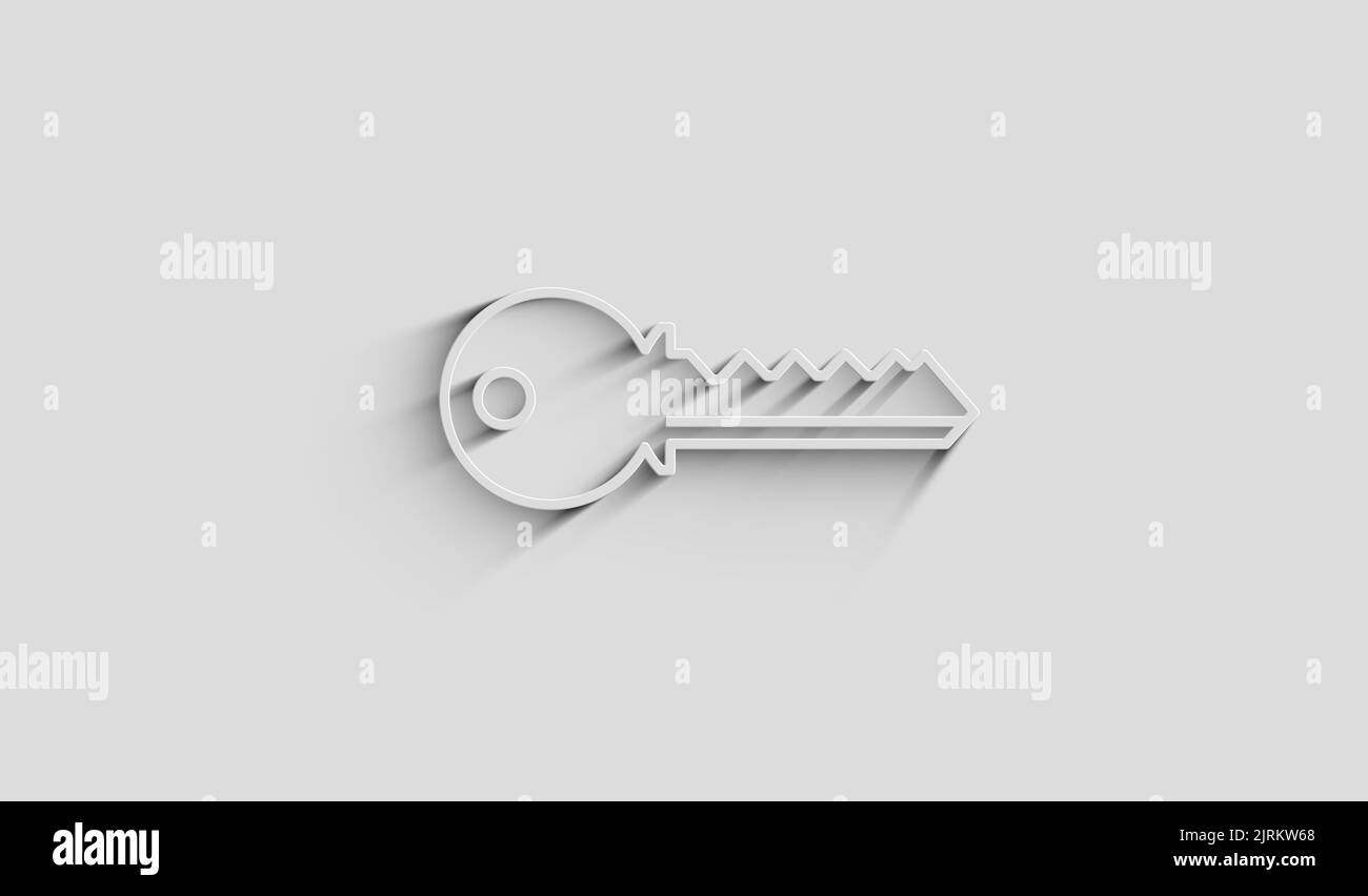 Sicurezza informatica e password con il concetto digitale Key Symbol. Rete, cyber tecnologia e computer sfondo astratto 3D illustrazione. Foto Stock