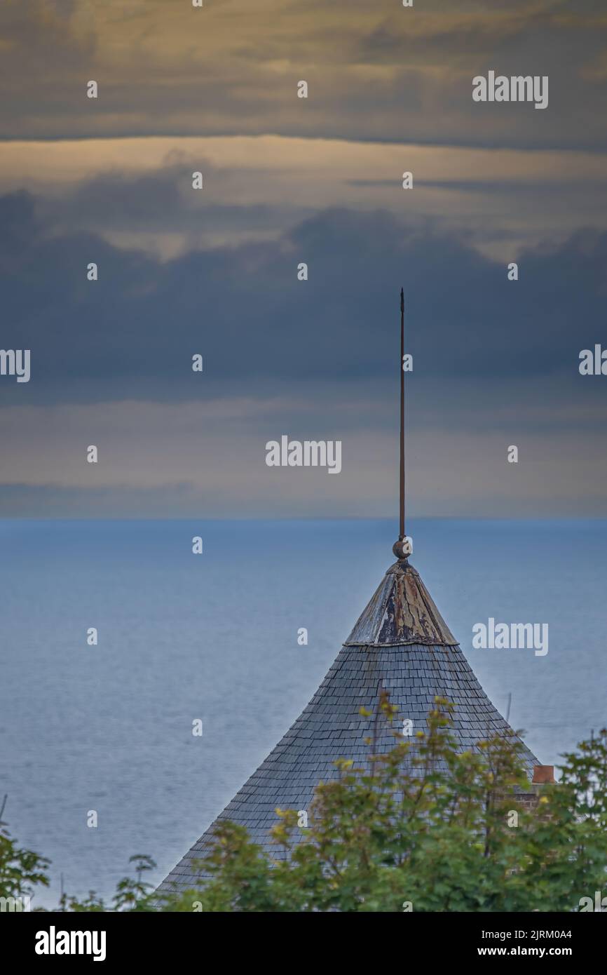 Ault Onival, le phare, la plage, Foto Stock