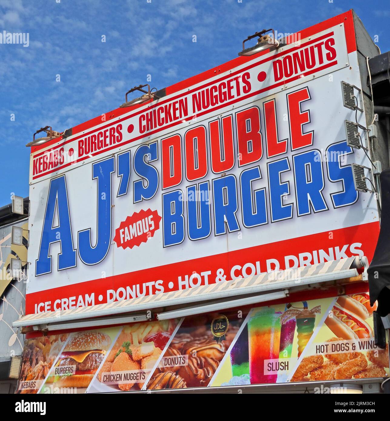 AJS Double Burgers Chicken Nuggets Blackpool, Lancashire, England, UK, FY1 Foto Stock