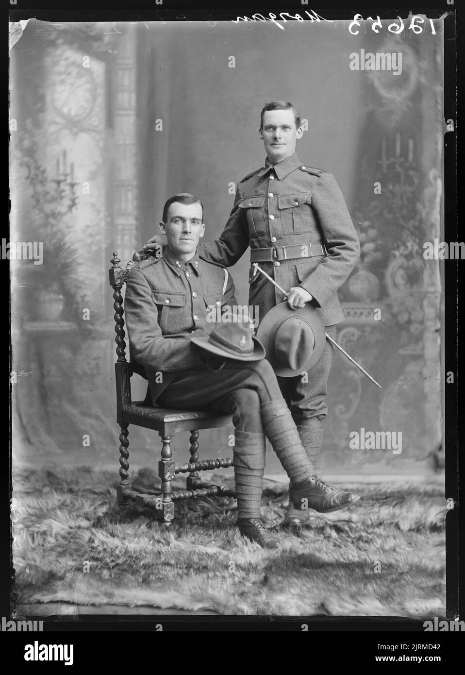 Sapper Francis Harold Morgan e Private Edmund Guthrie Morgan, 1915, Wellington, di Berry & Co.. Foto Stock