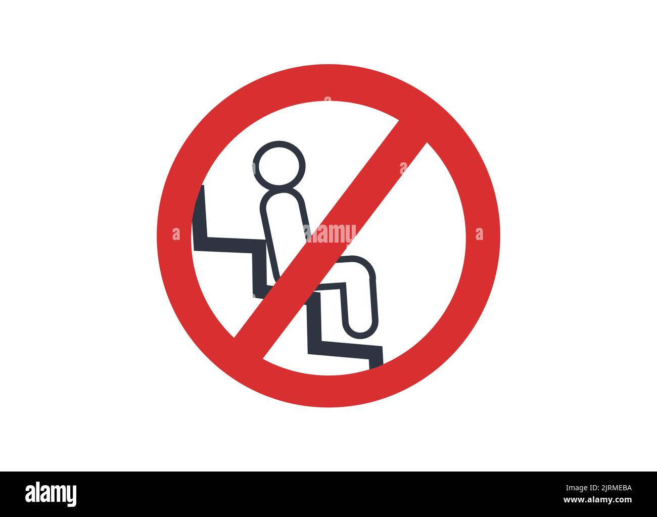 Non sedersi sull'icona del vettore passi scala mobile. Illustrazione Vettoriale