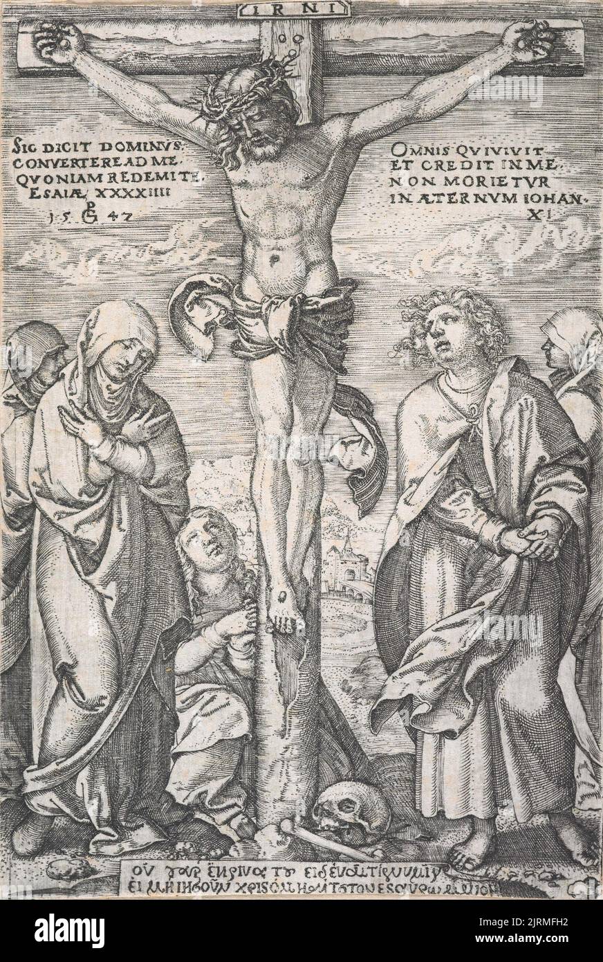 Cristo sulla croce., 1547, Germania, di Georg Pencz. Dono del Vescovo Monrad, 1869. Foto Stock