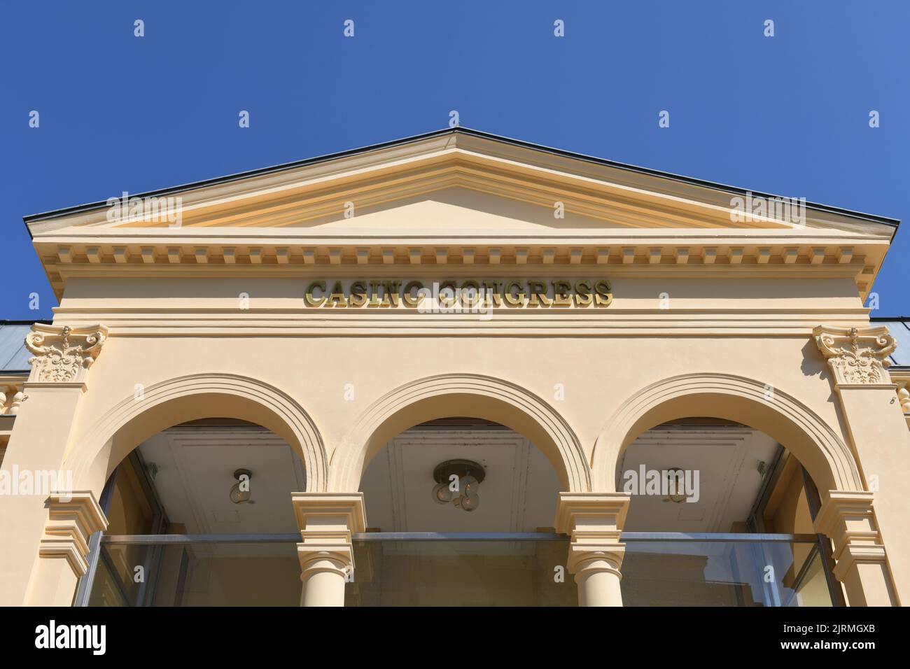 Vista sul Casinò nella città termale di Baden, vicino a Vienna, bassa Austria, Austria Foto Stock