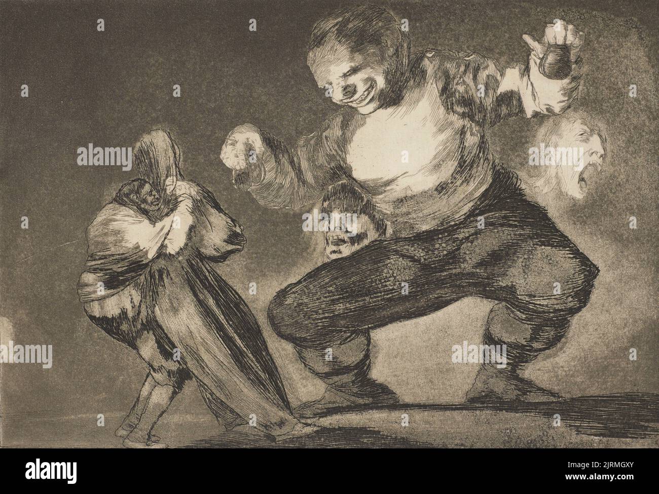 Bobalicón (sempliceton). Piatto 4 da: Disparates (Follies), 1814-20, Spagna, di Francisco Goya. Dono di Sir John Ilott, 1957. Foto Stock