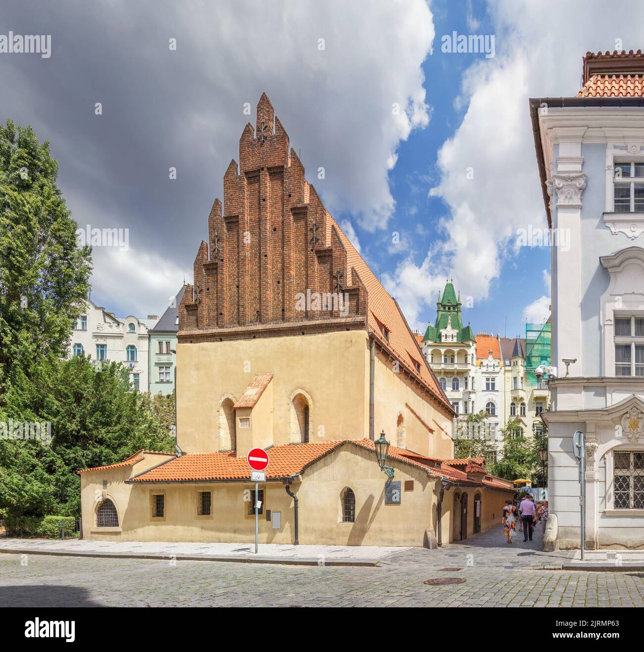 Vecchia Sinagoga Nuova o Sinagoga di Staronova in via Maiselova. Praga, Repubblica Ceca Foto Stock