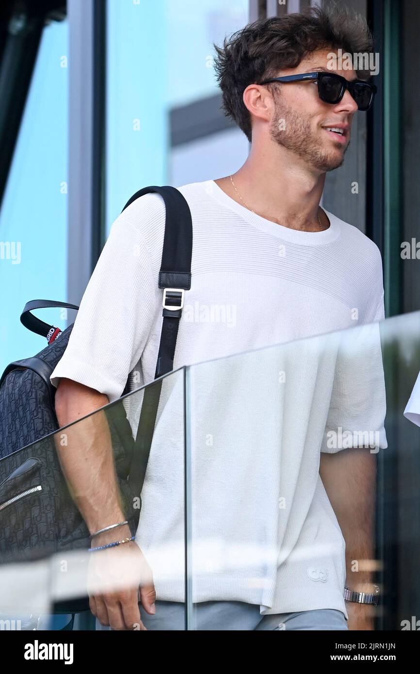 L'illustrazione mostra il pilota francese Pierre Gasly della Scuderia AlphaTauri in preparazione alla gara di Formula uno di Spa-Francorchamps in Belgio, giovedì 25 agosto 2022. FOTO DI BELGA DIRK WAEM Foto Stock