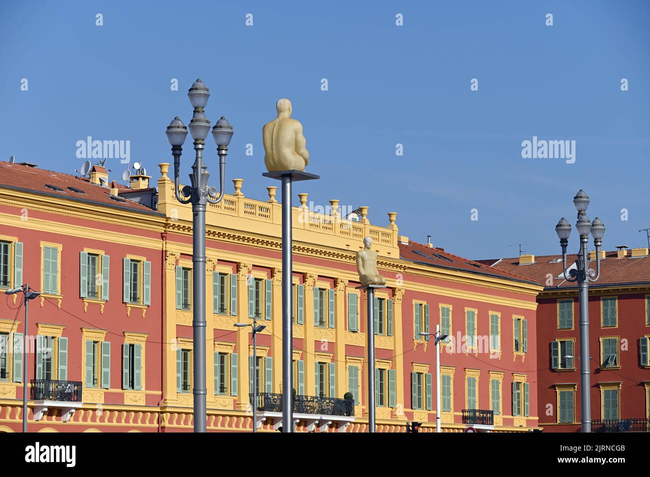 Massena Place e statue a Nizza Francia Foto Stock