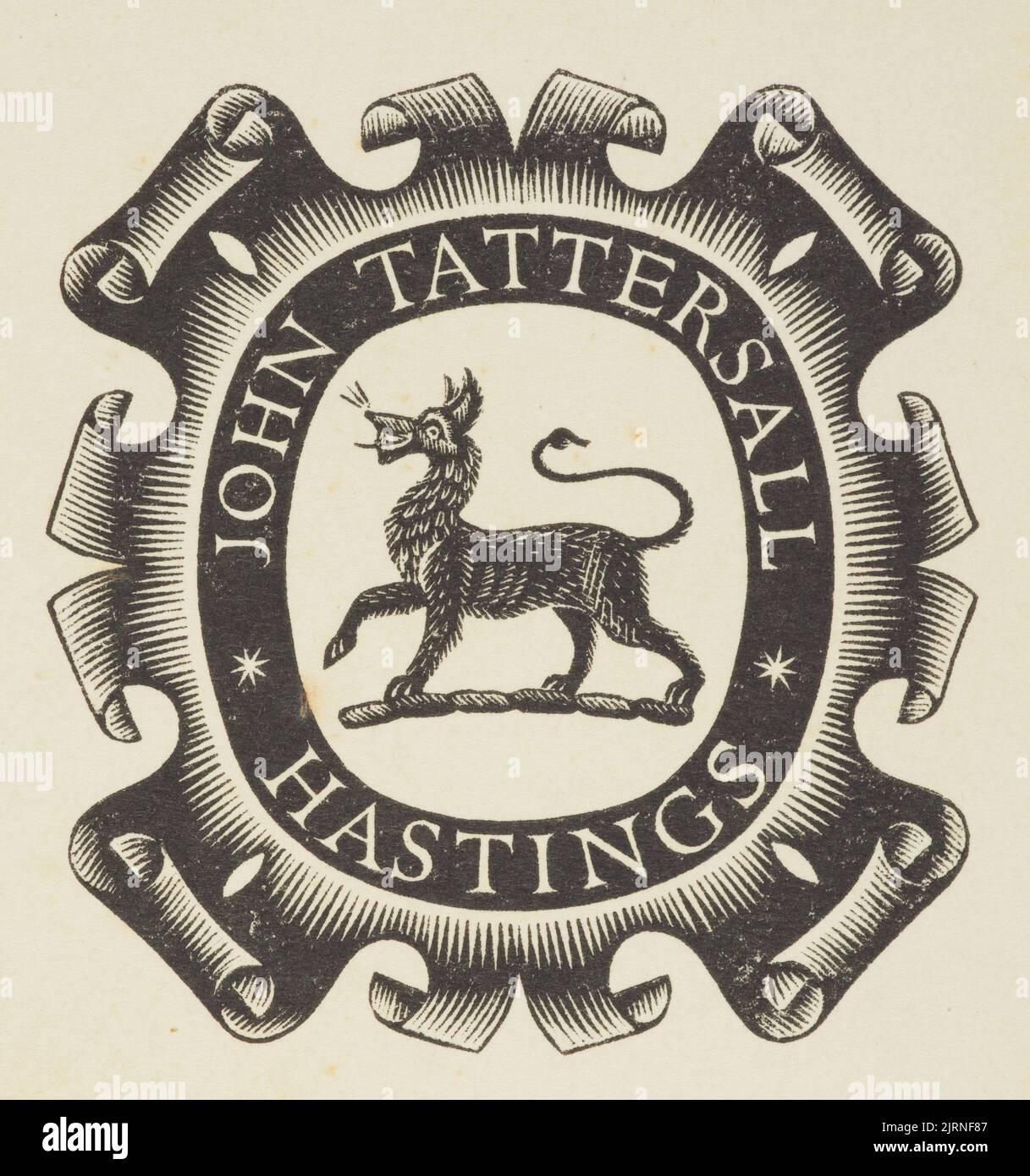 Bookplate: John Tattersall., 1949, Wellington, di e Mervyn Taylor. Dono della signora e Henderson, 1987. Foto Stock