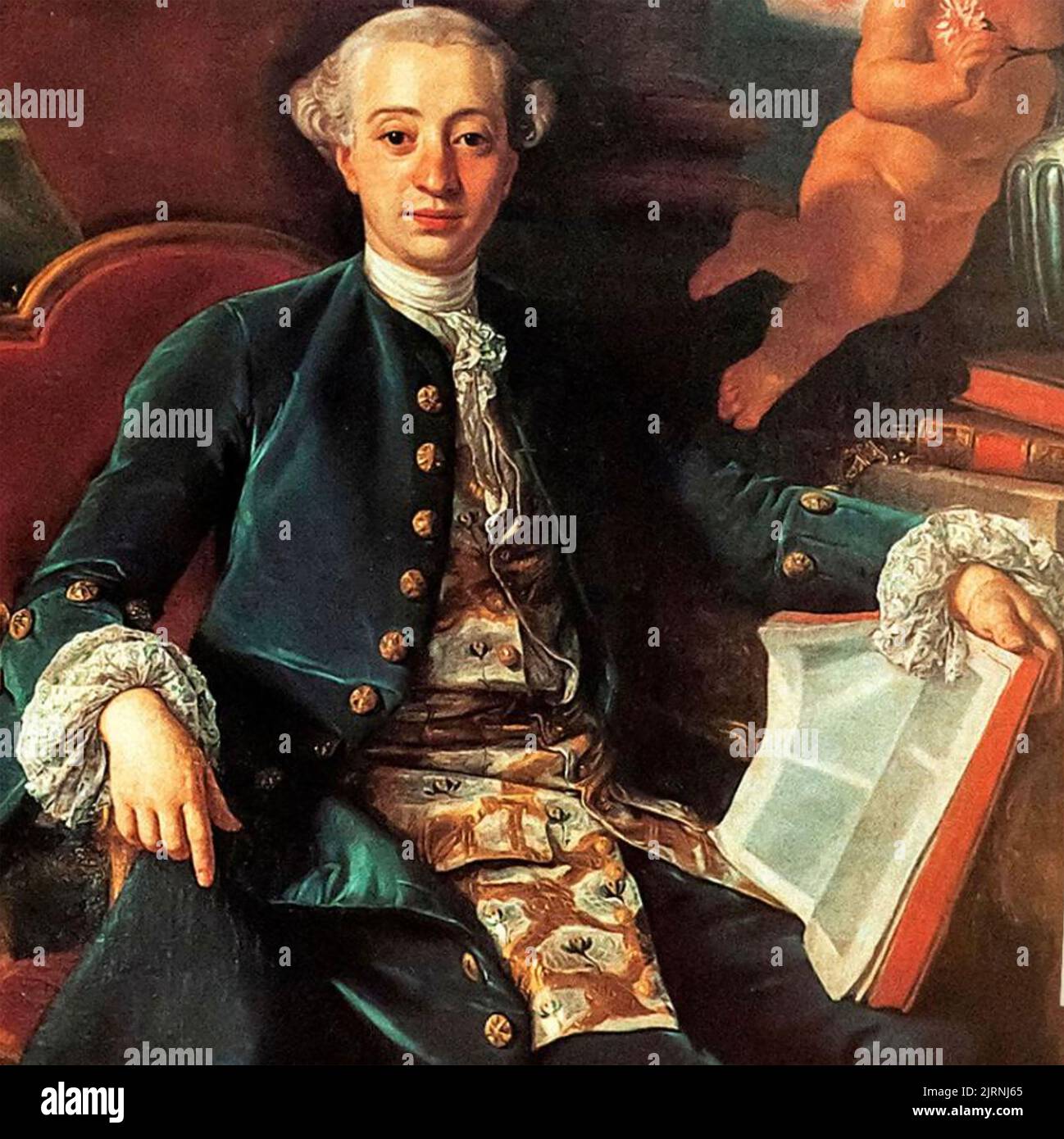 GIACOMO CASANOVA (1725-1798) avventuriero e autore italiano - particolare della pittura di Francesco Narici Foto Stock