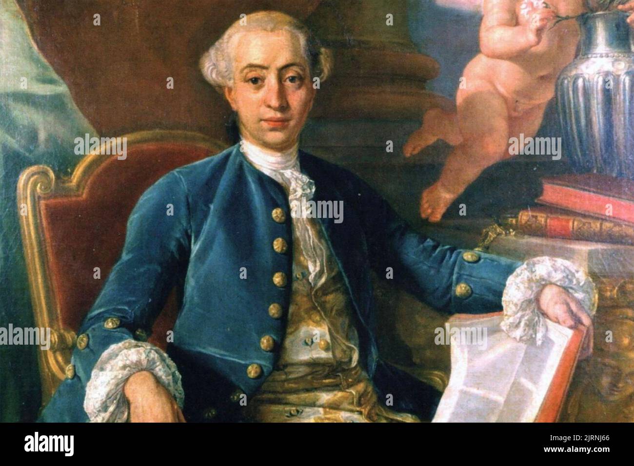 GIACOMO CASANOVA (1725-1798) avventuriero e autore italiano - particolare della pittura di Francesco Narici Foto Stock