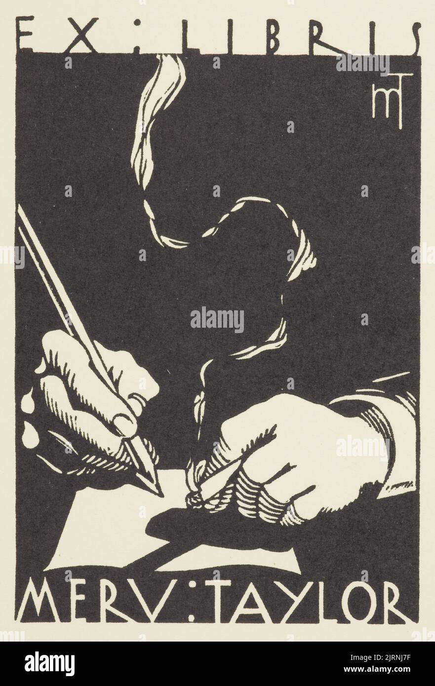 Libreria: Ex libris Merv. Taylor., 1936, Wellington, di e Mervyn Taylor. Dono della signora e Henderson, 1987. Foto Stock