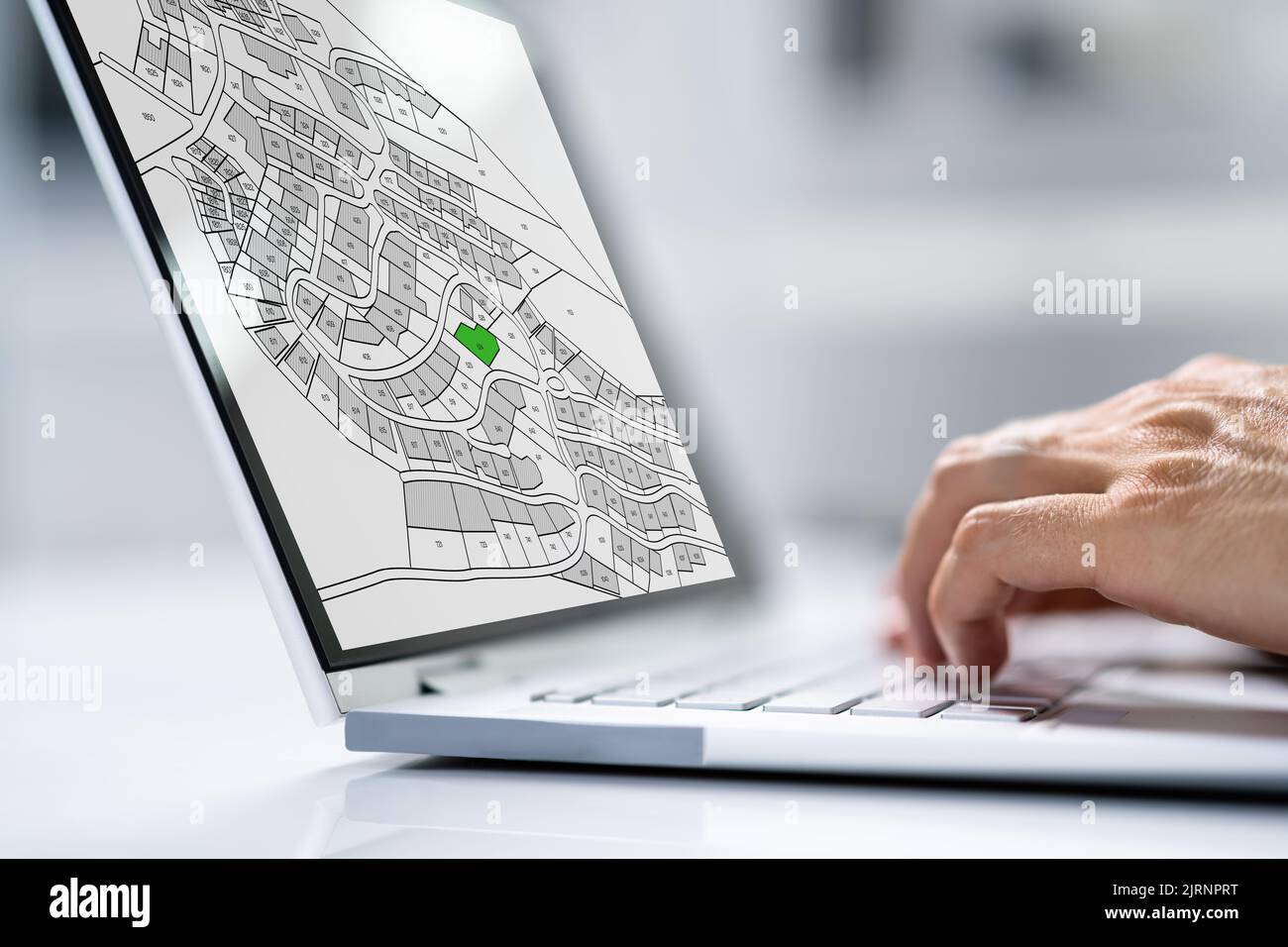 Mappa e piano di valutazione della città di Cadastre Foto Stock