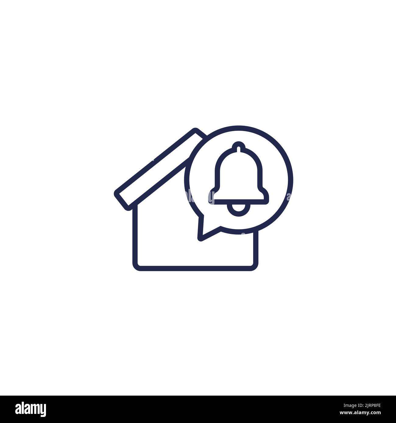 icona della casa e della linea di notifica Illustrazione Vettoriale