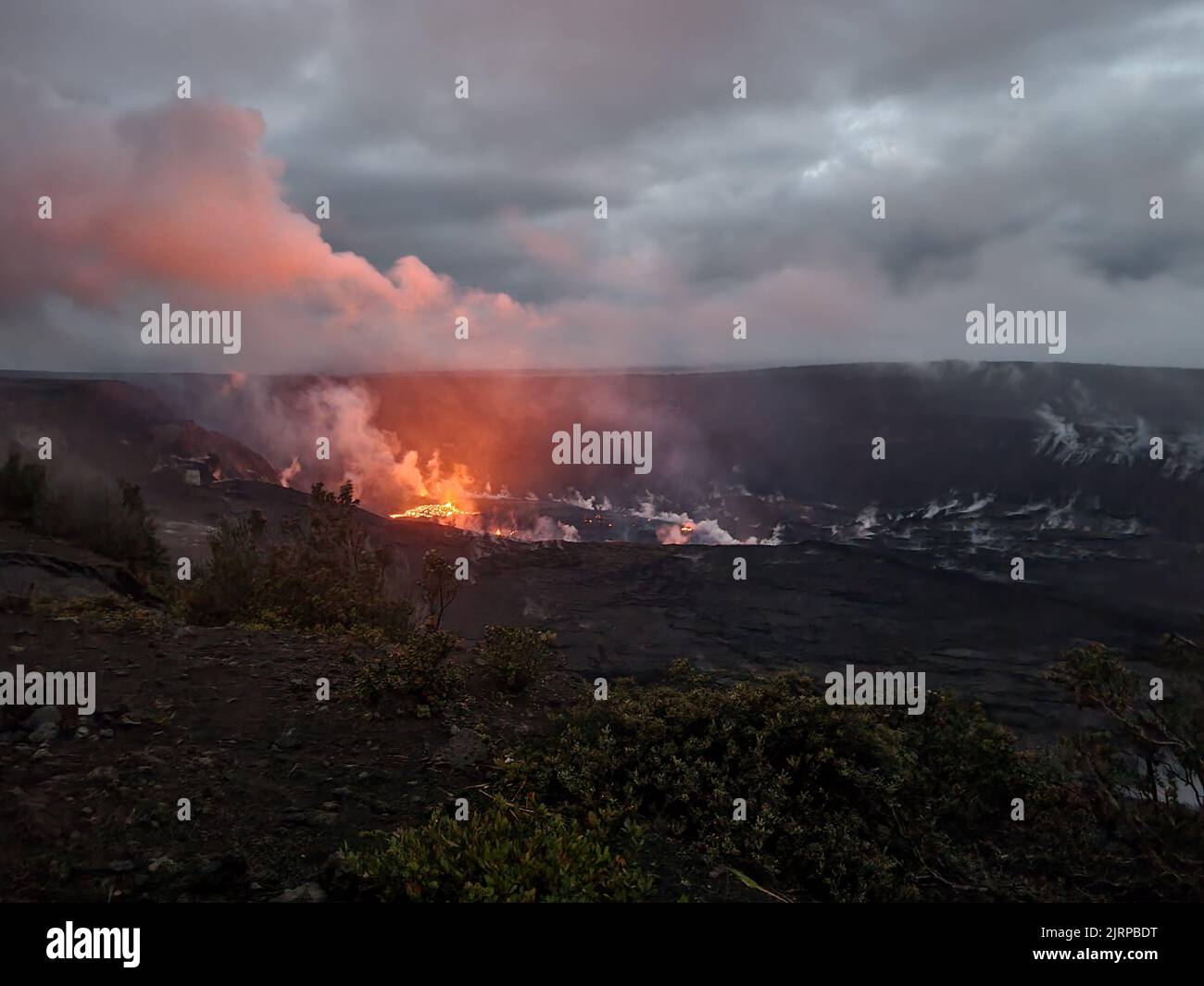 Incredibile eruzione del vulcano Kilauea Big Island Hawaii Foto Stock