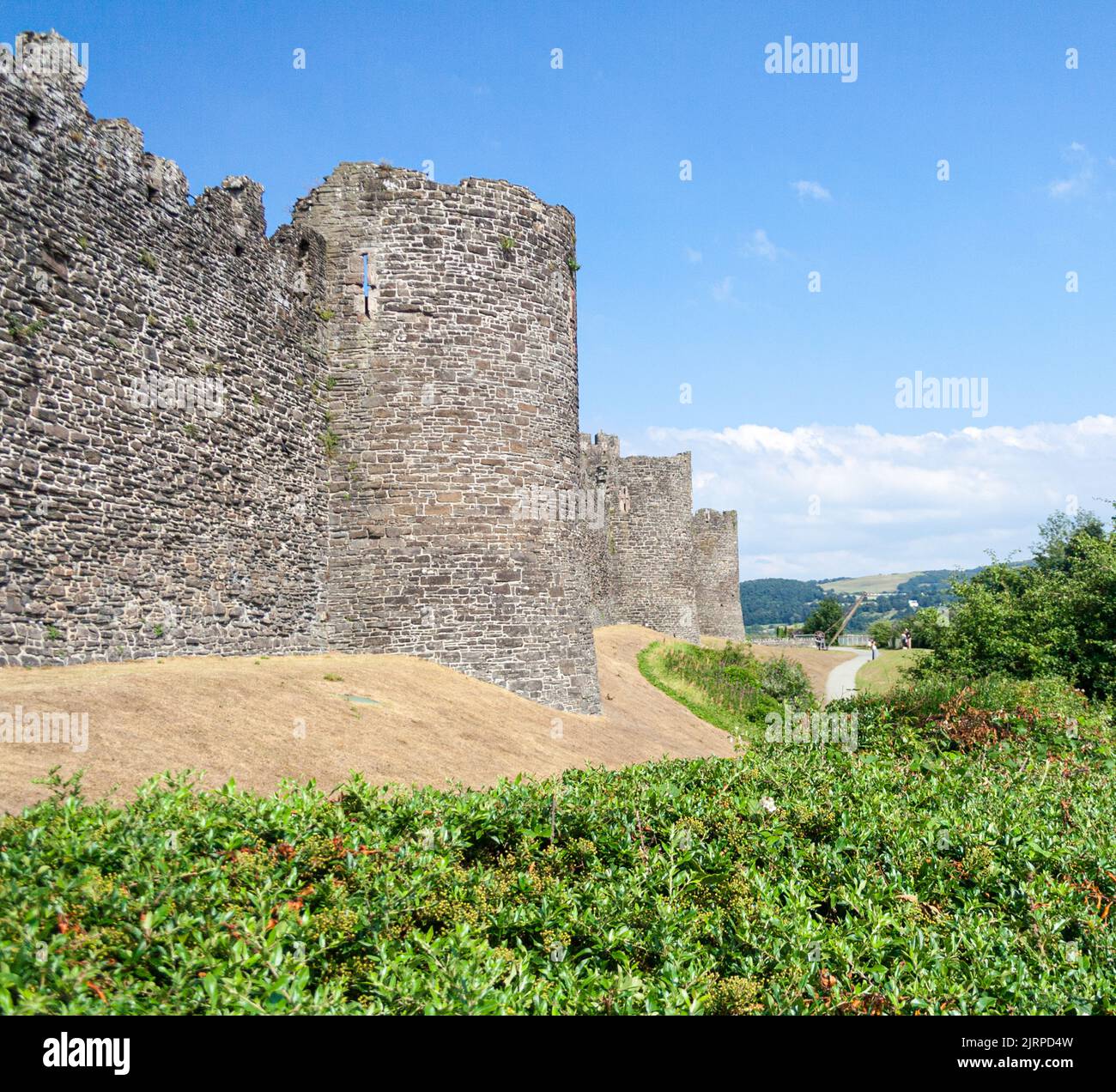 Conwy Castle, Galles del Nord in una giornata di sole Foto Stock