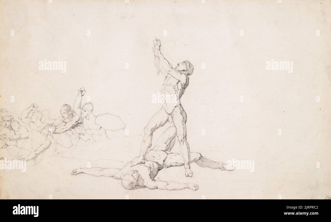 Untitled [Death scene], Inghilterra, di Richard Westall. Dono dell'Arcidiacono F.H.D. Smythe, 1957. Foto Stock